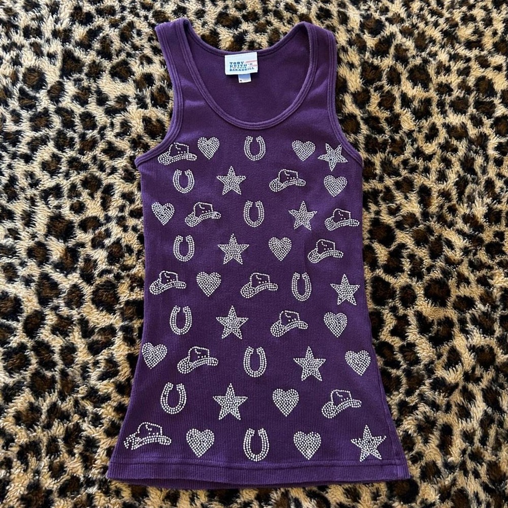Toby Keith Bedazzled concert cowboy tank top